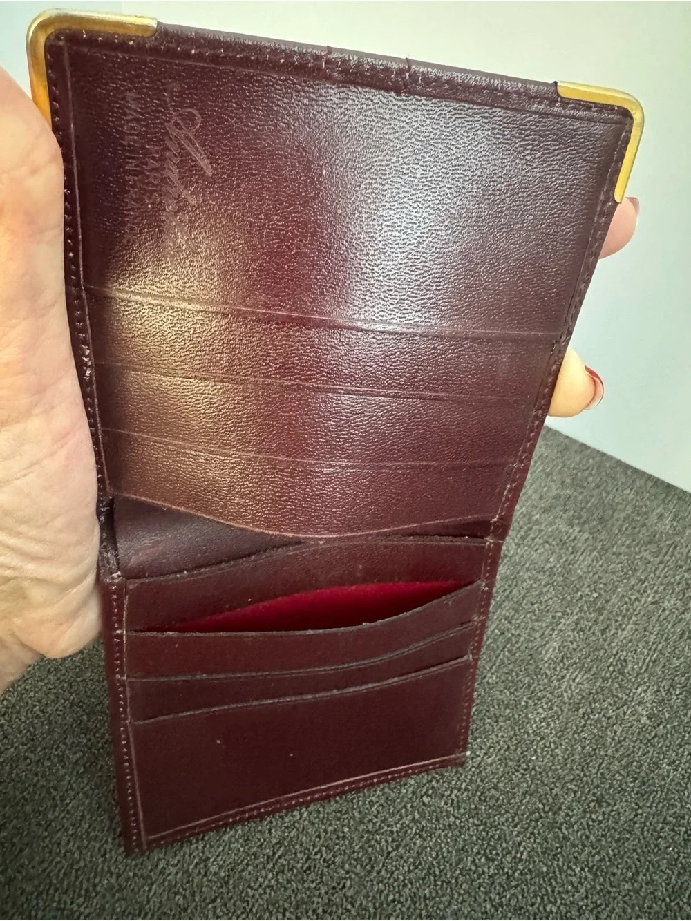 Vintage Andrélux Paris Wallet Mahogany Leather Made in France